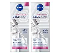 Nivea Expert Filler Cellular Siero Viso Booster di Acido Ialuronico Essenza Anti-Età Formula con Glicerina ad Azione Levigante Rimpolpante Idratante Rassodante Stimolante - 2 Flaconi da 30ml