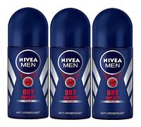 Nivea For Men Dry Impact Antiperspirant Deodorant Roll-on 50ml (3 Pack)