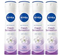 Nivea Fresh Sensation Deodorante Spray Antitraspirante 72h Formula InfiniFresh ad Azione Antibatterica Contro Cattivi Odori e Sudore Profumo Neutro Freschezza a Lunga Durata - 4 Flaconi da 150ml