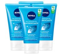 Nivea Gel Detergente Rinfrescante Viso Formula Delicata con Tecnologia Hydra IQ e Vitamina E ad Azione Rivitalizzante Rigenerante Purificante per Pelli da Normali a Miste - 4 Flaconi da 150ml
