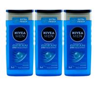 Nivea Gel Doccia Fresco Oceano 3 X 250ml 3in1 per Corpo, Viso & Capello 24H