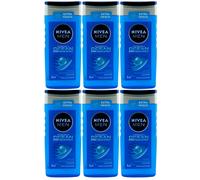 Nivea Gel Doccia Fresco Oceano 6 X 250ml 3in1 per Corpo, Viso & Capello 24H