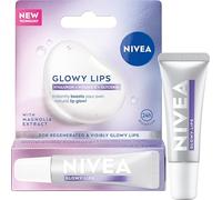 NIVEA Glowy Lips Balm - Balsamo per le labbra, acido ialuronico, vitamina E, glicerina ed estratto di magnolia, 10 ml