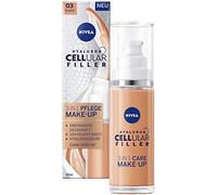 NIVEA Hyaluron Cellular Filler 3 in 1 cura trucco scuro (30 ml), fondotinta idratante con acido ialuronico, viso per una carnagione più uniforme