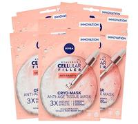 Nivea Hyaluron Cellular Filler Maschera Viso Antirughe Rassodante in Tessuto Monouso Pelle Liscia 10 Minuti - 8 Applicazioni