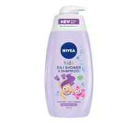 Nivea Kids Hair & Body Shampoo 500 ml Sparkle Berry 3 in 1 for Children No-Tear Formula Easy Brushing Organic Aloe Vera Skin Neutral Ph Chamomile Soap-free Formula (confezione da 2)