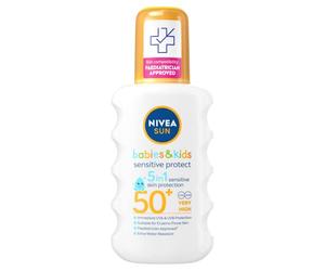 Nivea Kids Protect and Sensitive, Spray solare per bambini con SPF 50+ - 200 ml