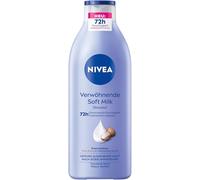NIVEA Latte morbido, latte per il corpo per la pelle secca con siero per la cura profonda, idratante con burro di karitè e acido ialuronico puro al 100% (400 ml)