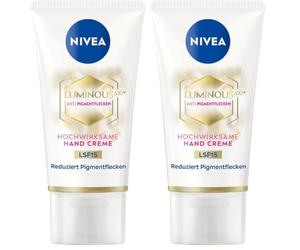 NIVEA Luminous Crema mani 630 LSF15 (50 ml), crema nutriente riduce le macchie di pigmento e previene la formazione di nuove macchie di pigmento, crema per le mani (Confezione da 2)