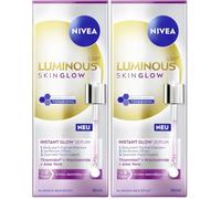 NIVEA LUMINOUS630 Skin Glow Instant Glow Siero viso altamente efficace e leggero per pelle luminosa e uniforme, cura del viso con tiamidolo, niacinamide e aloe vera (30 ml) (Confezione da 2)