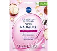 Nivea Skin Radiance Serum Infused Sheet Mask maschera viso illuminante per Donna