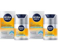 NIVEA MEN Active Energy Gel per la cura del viso (50 ml), crema viso rivitalizzante per uomini, idratante ad assorbimento rapido contro i segni di stanchezza (Confezione da 2)