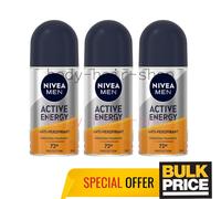 Nivea Men Active Energy Roll-On Deodorante Derma 72H Protezione Odori 50ml Co...