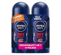 NIVEA MEN Bianco e nero Dry Impact, antitraspirante, 2 x 50 ml