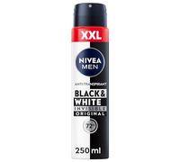 NIVEA MEN Black & White Invisible Deodorante Spray XXL, anti-traspirante con formula anti-macchia, con protezione anti-traspirazione 72h e complesso di cura Nivea Men (250 ml)