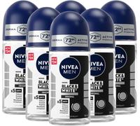 NIVEA MEN Black & White Invisible Original Roll on 6 x 50 ml Deodorante uomo 72h