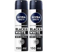 NIVEA MEN Black & White Invisible Original Spray 6 x 150 ml, Deodorante uomo 72h, Deodorante spray antitraspirante contro odori, sudore, residui, irritazioni e macchie su tessuti chiari e scuri