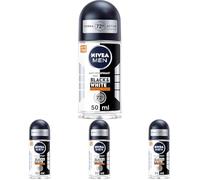 NIVEA MEN Black & White Invisible Ultimate Impact Roll-on 50 ml, Deodorante uomo 72h, Deodorante roll on antitraspirante contro odori, sudore, residui, irritazioni e macchie su tessuti chiari e scuri