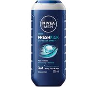 NIVEA MEN Cool Kick Fresh Effect Doccia shampoo in confezione da 6 x 250 ml, Bagnoschiuma uomo per corpo, viso e capelli, Shampoo uomo al profumo di Mentolo