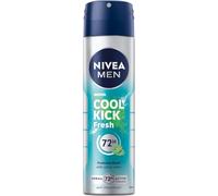 NIVEA MEN Cool Kick Fresh Spray Deodorante 6 x 150 ml, Deodorante uomo per tutti i tipi di pelle, Deodorante anti-traspirante per 48 h di freschezza e protezione