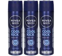 Nivea Men Cool Kick Spray 150 ml, Deodorante uomo antitraspirante per