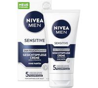 NIVEA MEN Crema sensibile per la cura del viso, 24 ore idratante per pelli sensibili, crema lenitiva per il viso per alleviare le irritazioni della pelle (75 ml)
