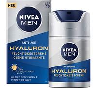 Nivea Men, Crema viso Anti-Age Hyaluron, idratante, per uomo, 50 ml, con SPF 15, leviga anche le rughe profonde, a rapido assorbimento, con acido ialuronico