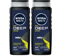NIVEA MEN Deep Sport, bagnoschiuma, 500 ml (Confezione da 2)