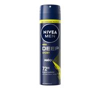 NIVEA MEN Deep Sport Spray 150 ml, Deodorante uomo arricchito con Carbone Attivo per 72h di protezione, Deodorante spray antitraspirante per l'attività sportiva