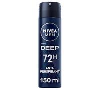 NIVEA MEN Deep Spray Deodorante 6 x 150 ml, Deodorante uomo arricchito con Carbone Attivo per fino a 72h di protezione, Deodorante spray antitraspirante dalla profumazione legnosa