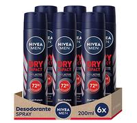 NIVEA MEN - Deodorante Anti-Traspirante Dry Impact, Senza Profumazione, Nebulizzatore, 6 x 200 ml