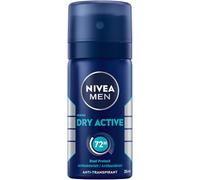 NIVEA MEN Deodorante spray Dry Active da viaggio, deodorante con protezione anti-traspirazione 72h per una sensazione secca sulla pelle, deodorante spray antibatterico senza alcool etilico (35 ml)
