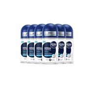 NIVEA MEN Derma Control Defend Deo Roll-On (50 ml), protezione antitraspirante per la pelle 72h, deodorante per uomini con ialuronico e pro-vitamina B5 (6 x 50 ml)