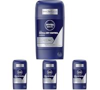 NIVEA MEN Derma Dry Control Deodorante Stick, per 96 ore, protezione estrema da sudore e odore, antitraspirante con tecnologia DermaDry (50 ml) (Confezione da 4)