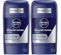 NIVEA MEN Derma Dry Control Deodorante Stick, per 96 ore, protezione estrema da sudore e odore, antitraspirante con tecnologia DermaDry (50 ml) (Confezione da 2)