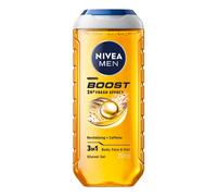Nivea Men Doccia Shampoo Boost 250 ml, Docciaschiuma uomo energizzante per viso, corpo e capelli