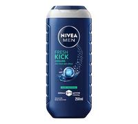 NIVEA MEN Doccia Shampoo Fresh Kick 250 ml, Docciaschiuma uomo 3 in 1 per viso, corpo e capelli, Bagnoschiuma uomo con Mentolo Puro, Profumo di menta, pH neutro, Tutti i tipi di pelle