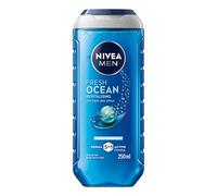 NIVEA MEN Doccia Shampoo Fresh Ocean 250 ml, Docciaschiuma uomo 3 in 1 per viso, corpo e capelli, Bagnoschiuma uomo con Minerali Oceanici, Profumo rinvigorente, pH neutro, Tutti i tipi di pelle