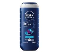 NIVEA MEN Doccia Shampoo Fresh Relax 250 ml, Docciaschiuma uomo 3 in 1 per viso, corpo e capelli, Bagnoschiuma uomo con Olio di Lavanda e Legno di Cedro, Profumo rilassante, Tutti i tipi di pelle