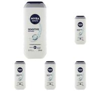 NIVEA MEN Doccia Shampoo Sensitive 250 ml, Docciaschiuma uomo 3 in 1 per viso, corpo e capelli, Bagnoschiuma uomo con Vitamina E e Acido Ialuronico, Fragranza delicata, pH neutro, Per pelli sensibili