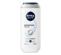 NIVEA MEN Doccia Shampoo Sensitive 250 ml, Docciaschiuma uomo 3 in 1 per viso, corpo e capelli, Bagnoschiuma uomo con Vitamina E e Acido Ialuronico, Fragranza delicata, pH neutro, Per pelli sensibili