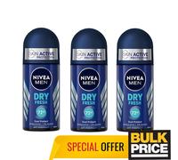 Nivea Men Dry Fresh Roll-On Deodorante Antibatterico 50 ml Confezione da 3
