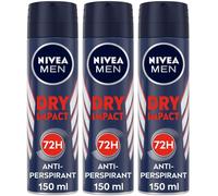 Nivea Men Dry Impact Deodorante Spray 150 ml, Deodorante uomo per 72h
