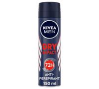 Nivea Men Dry Impact Deodorante Spray 150 ml, Deodorante uomo per 72h di protezione antitraspirante