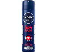 NIVEA MEN Dry Impact Deodorante spray antitraspirante per 72 ore di protezione affidabile contro sudore e odore, deodorante antibatterico senza alcool etilico (150 ml)