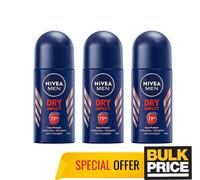 Nivea Men Dry Impact Roll-on Deodorante Antitraspirante 50 ml Confezione da 3