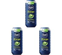 NIVEA MEN Energy - Gel doccia a pH neutro per la pelle con profumo tonificante ed effetto fresco per 24 ore, con menta naturale per uomini (250 ml) (Confezione da 3)