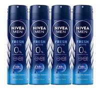 NIVEA Men Fresh Active Deodorante Uomo Spray con Estratti Oceanici Antitraspirante per 48 ore di Fresca Profumazione - 4 Flaconi da 150ml