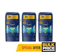 Nivea Men Fresh Kick Stick Deodorante 48H Protegge Fresco di Lunga Durata 50 ...
