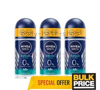 Nivea Men Fresh Ocean Deodorante Roll-On Alluminio Senza Sali 48H Proteggi Co...